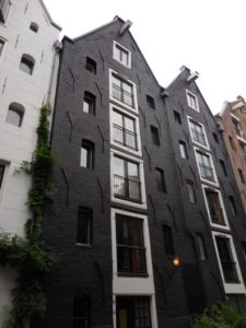 A very old building in Amsterdam, in the Netherlands.